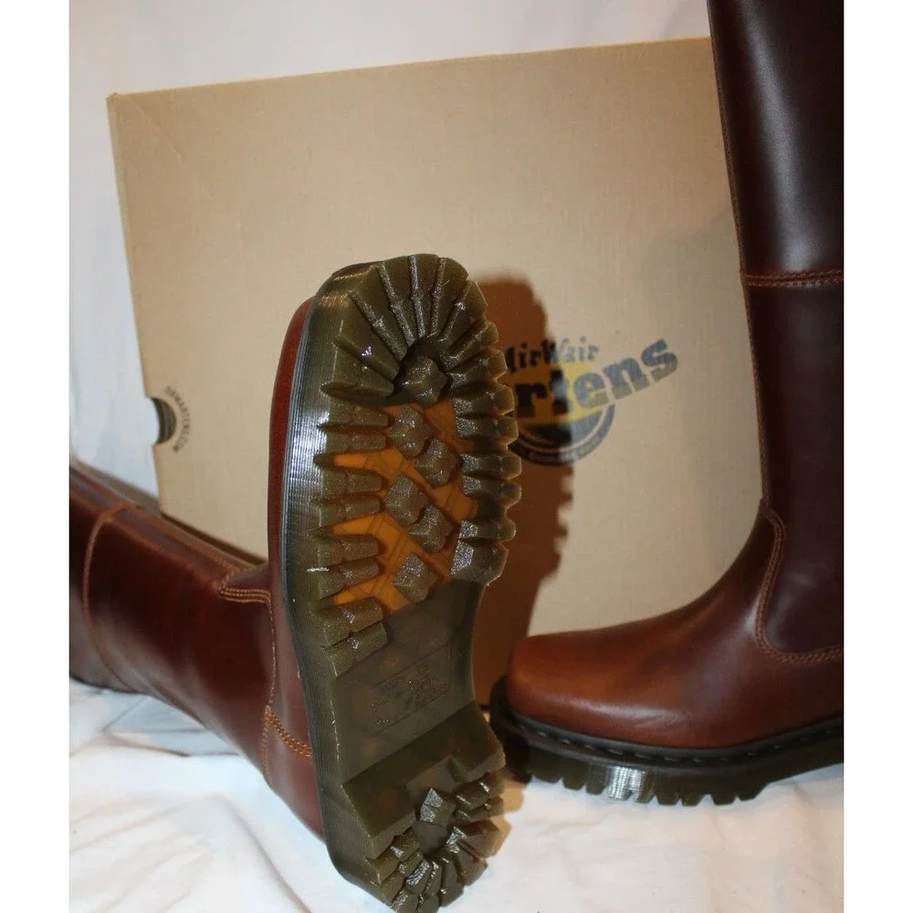 Dr. Martens Women's Amaayah Hi Orleans Tall Riding Boots Butterscotch Brown 7